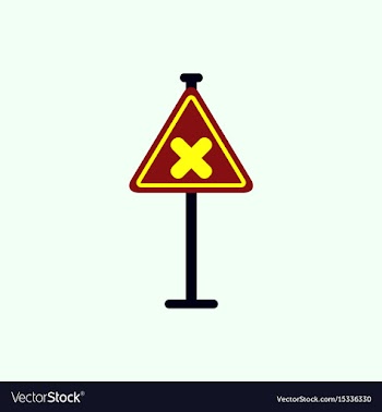Awareness sign with an x sign road symbol vector image