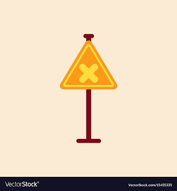 Awareness sign with an x sign road symbol vector image
