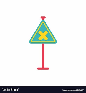 Awareness sign with an x sign road symbol vector image