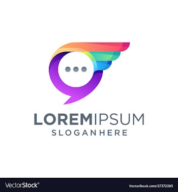 Awesome chat wing logo design vector image