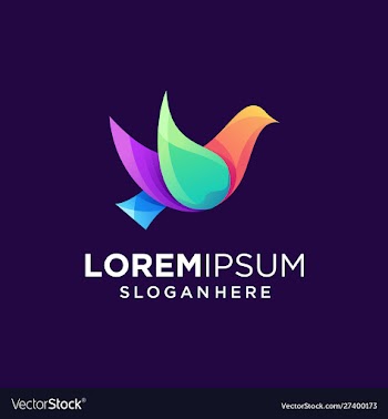 Awesome colorful bird logo design vector image