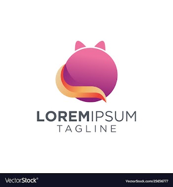 Awesome colorful cat logo design vector image