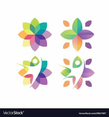 Awesome colorful flower with people logo design vector image