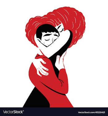 awesome eye-catchy modern girl and boy love hug