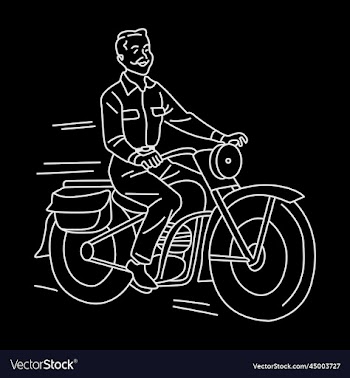 awesome eye-catchy modern hand drawn motorcycle
