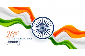 Awesome indian flag design for happy republic day Free Vector
