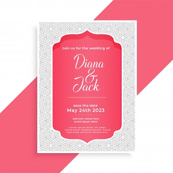 Awesome islamic muslim wedding style card design Free Vector