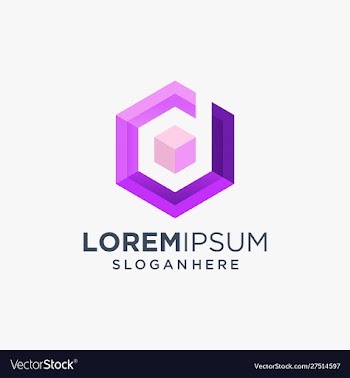 Awesome letter d logo design template cube logo vector image