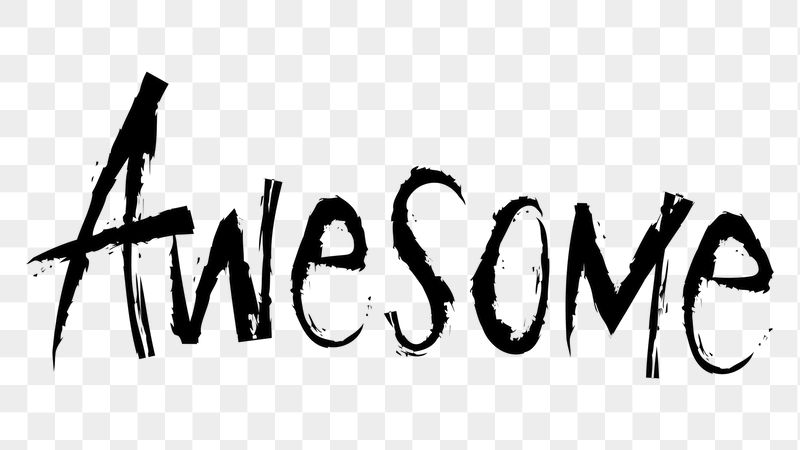 Awesome png word sticker, handwritten | Free PNG - rawpixel
