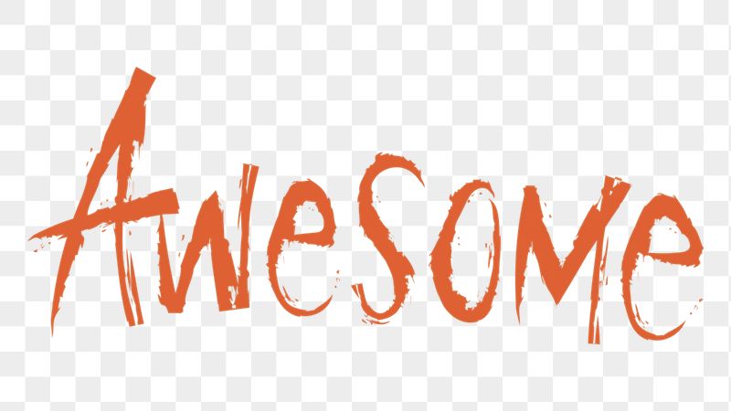 Awesome png word sticker, handwritten | Free PNG - rawpixel