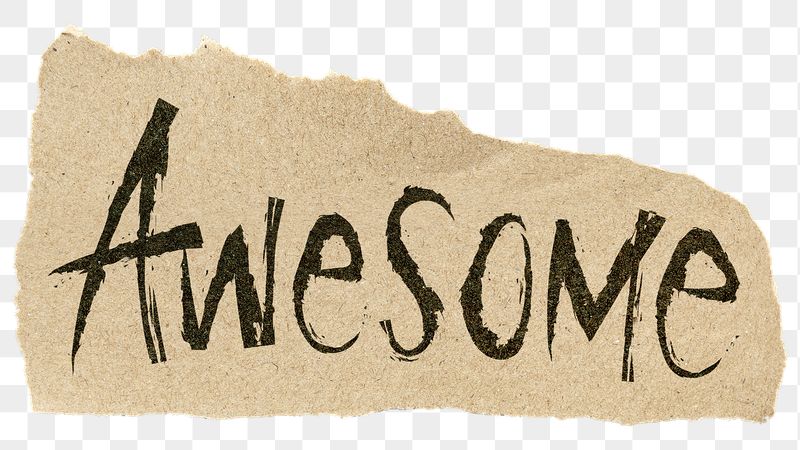 Awesome png word sticker, ripped | Free PNG - rawpixel