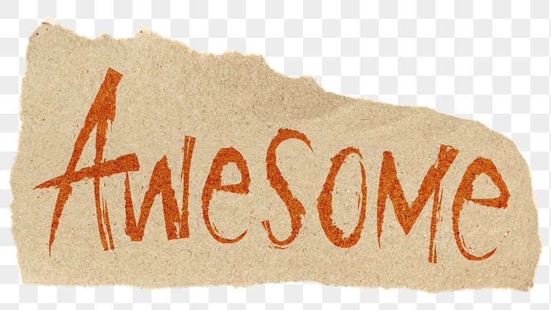 Awesome png word sticker, ripped | Free PNG - rawpixel