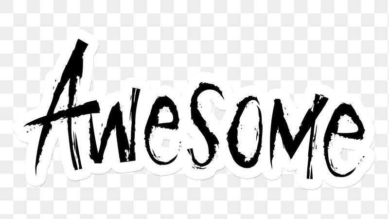 Awesome png word sticker typography, | Free PNG - rawpixel