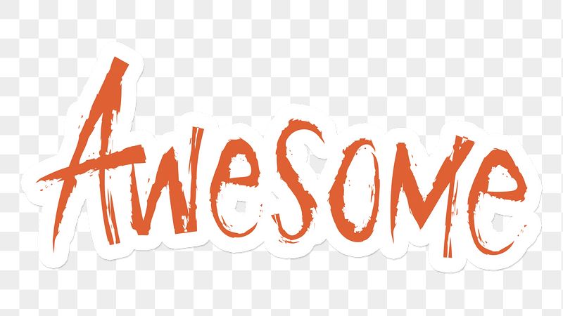 Awesome png word sticker typography, | Free PNG - rawpixel