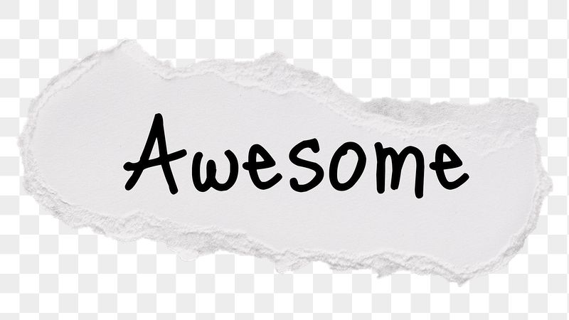 Awesome png word, torn paper | Free PNG - rawpixel