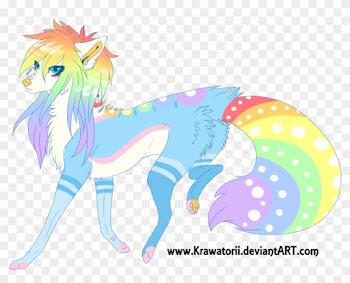 Awesome Rainbow Wolf Auction Closed By Angevoler With - Deviantart
