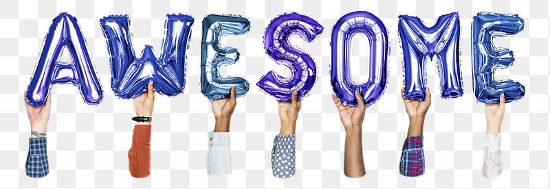 Awesome word png, hands holding | Free PNG - rawpixel
