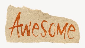 Awesome word sticker, ripped paper | Free PSD - rawpixel
