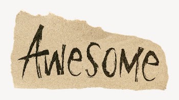 Awesome word sticker, ripped paper | Free PSD - rawpixel
