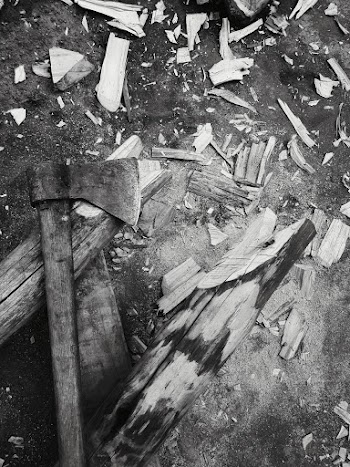 Axe on Log