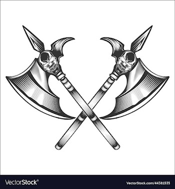 axe on white background