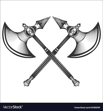 axe on white background