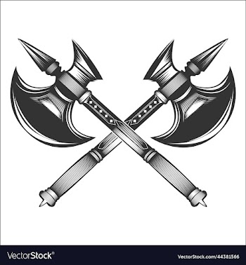 axe on white background