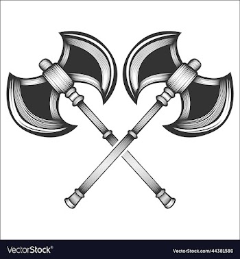 axe on white background