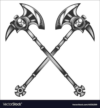 axe on white background