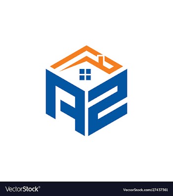 Az home abstract polygonal letter logo vector image