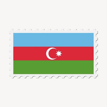 Azerbaijan flag clipart, postage stamp | Free Vector - rawpixel
