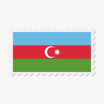 Azerbaijan flag collage element, postage | Free PSD - rawpixel