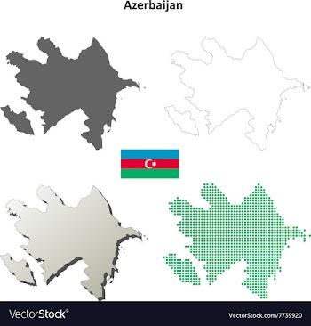 Azerbaijan outline map set vector image