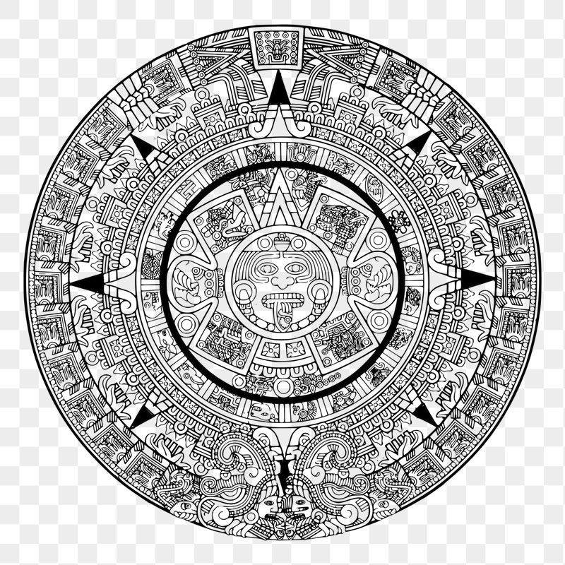 Aztec calendar png sticker, transparent | Free PNG - rawpixel