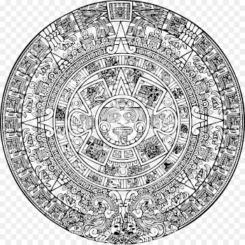 Aztec calendar stone Spanish conquest of the Aztec Empire Mesoamerica - totem vector 
