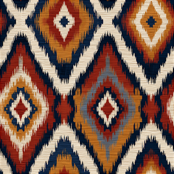 Aztec-Inspired Geometric Ikat Pattern