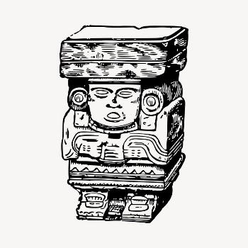 Aztec statue clipart, vintage hand | Free Vector - rawpixel