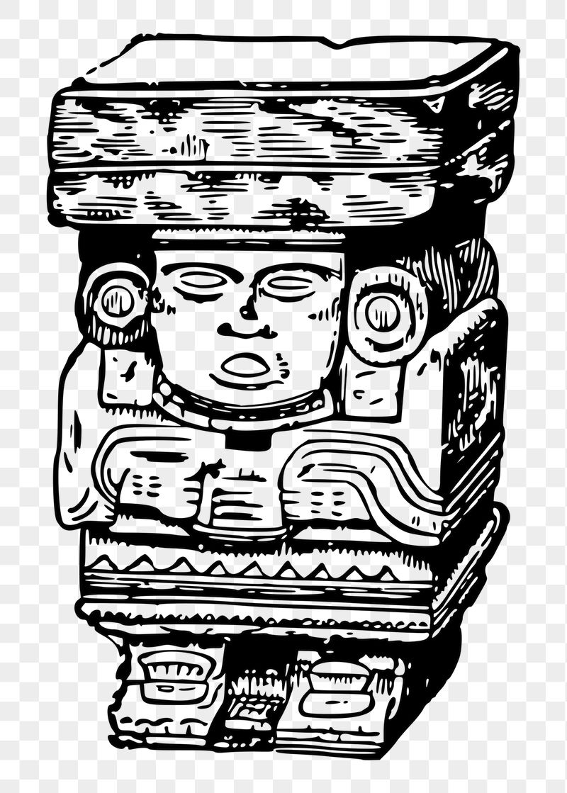Aztec statue png sticker illustration, | Free PNG - rawpixel