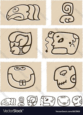  					Aztec style comic icon set vector image														