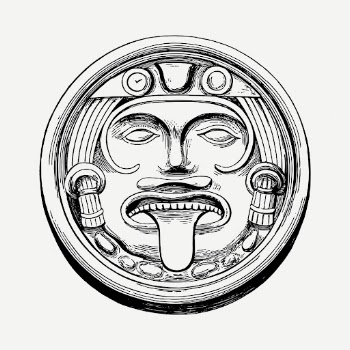 Aztec sun stone drawing, vintage | Free PSD - rawpixel