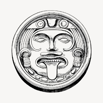 Aztec sun stone drawing, vintage | Free Vector - rawpixel