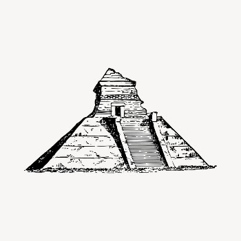 Aztec temple clipart, vintage hand | Free Vector - rawpixel