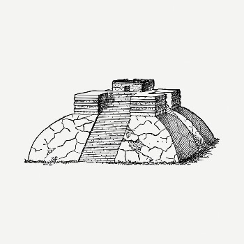 Aztec temple drawing, vintage illustration | Free PSD - rawpixel