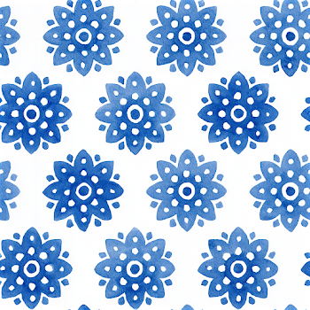 Azure Blue Floral Pattern