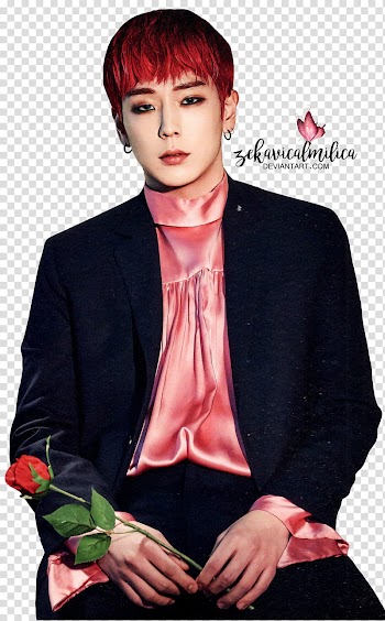 B A P Himchan Rose, man holding rose transparent background PNG clipart
