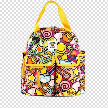B.Duck Bag Backpack Shopping, Cute colored backpack transparent background PNG clipart