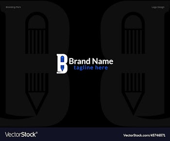 b letter logo design - pencil logo design free vec