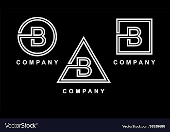 b logo outline with triangle square and circle