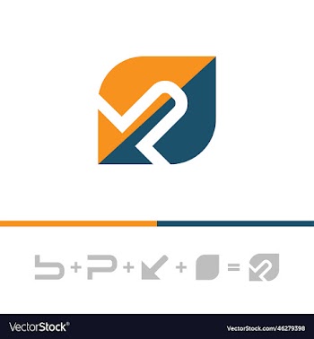 b p arrow and leaf combination logo design