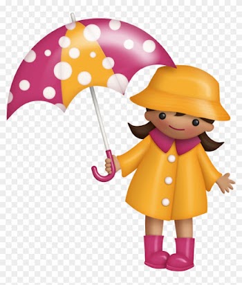B *✿* Sunshine Rain - Rain Hat Girl Clipart